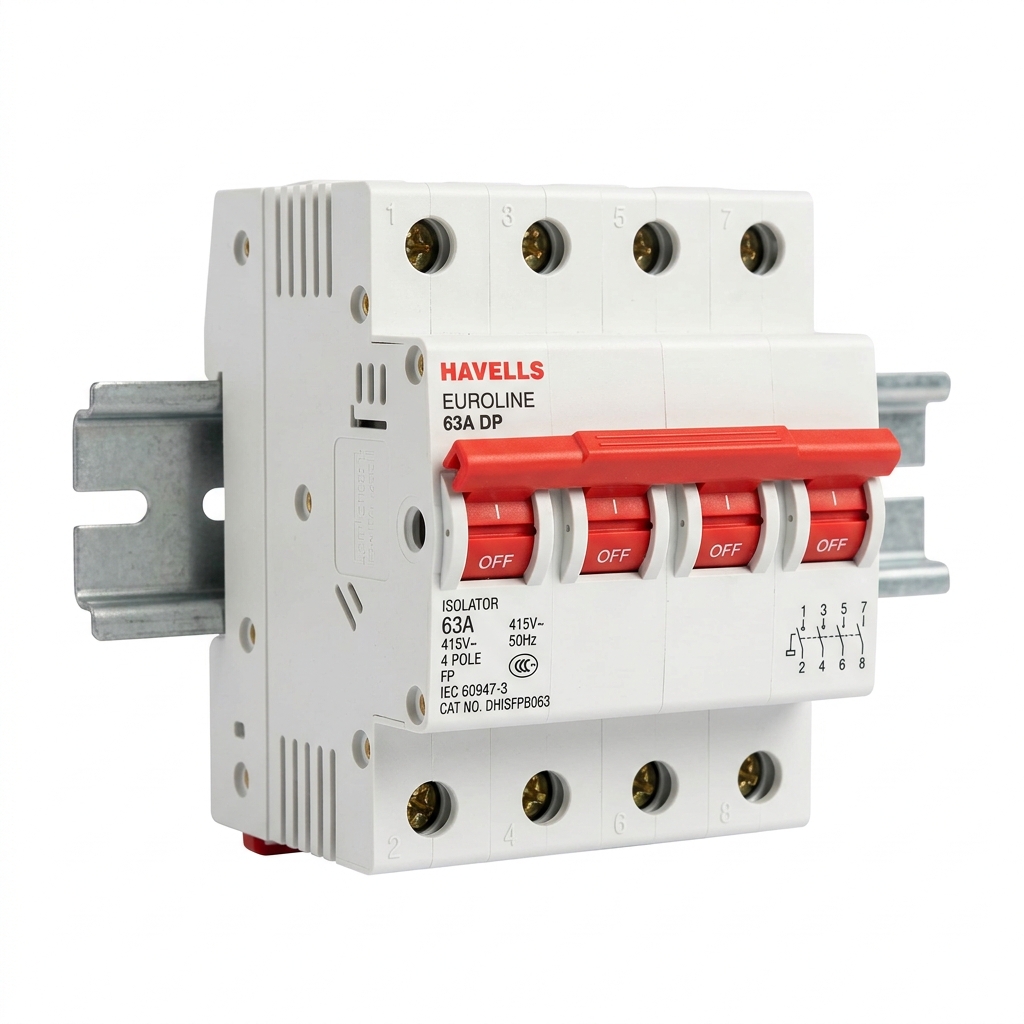 Havells Euroline Heavy Duty Main Switch Isolators & Manual Changeovers (40A - 100A)